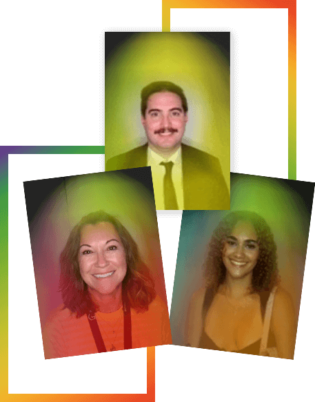 Authentic and classic aura photography portrait showing vibrant energy colors.